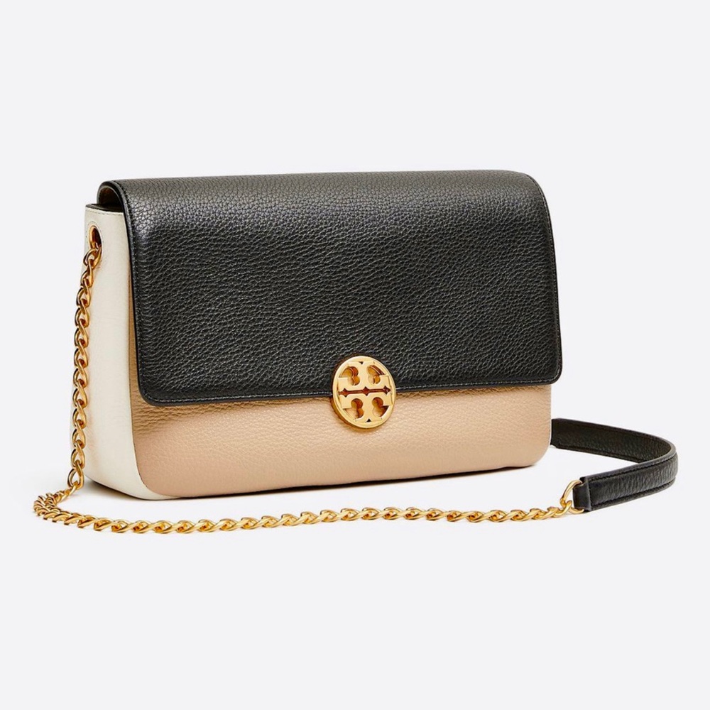 Tory Burch | Savannah & Ivory Chelsea Color-Block Leather Shoulder Bag